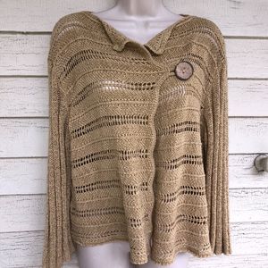 ETOILE crochet knit button top cardigan sweater